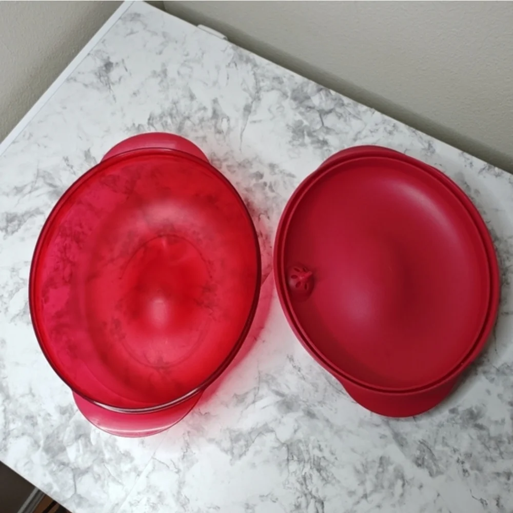 Tupperware 2.0L Micro-Fix Casserole Dish Red Vented Lid Microwave Cookware